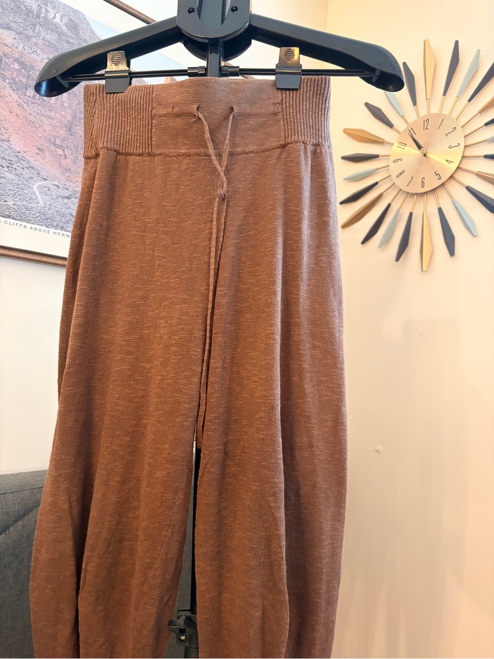 Free People Beach Wide Leg Cotton/Linen Pants - Brown XS